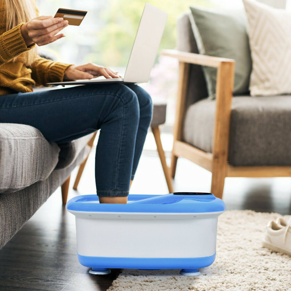 Blue Electric Foot Bath Massager S825