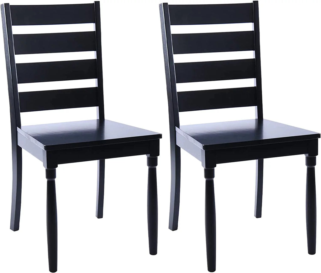 Black Wood Dining Chairs Set of 2 D30974