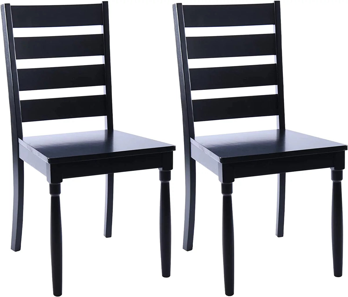 Black Wood Dining Chairs Set of 2 D30974