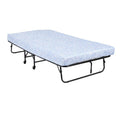 Twin Size Folding Guest Bed with Metal Frame and 5 inch Mattress in Black Z601