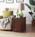 1pc Birch Veneer Side Table with USB Outlet S6383