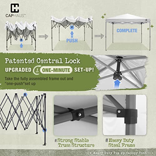12ft x 12ft White Pop Up Canopy Tent with Wheeled Carry Bag E89764