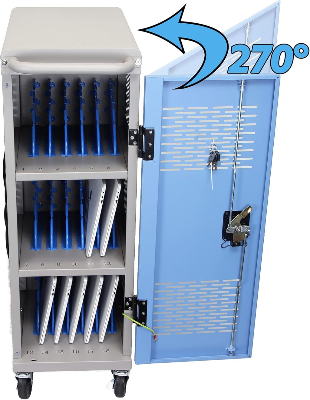 Locking Laptop Charging Cart for 18 Devices J834