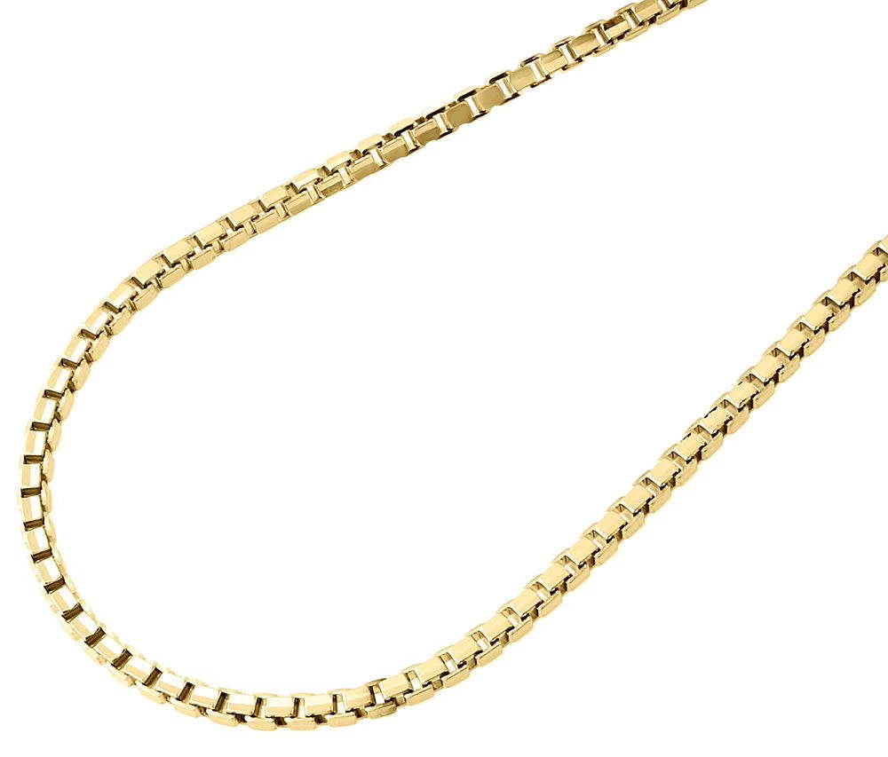 10K Yellow Gold 2.35mm Square Box Chain Necklace, 26 Inches S15431