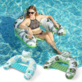 2 Pack Inflatable Pool Float Chair with Pump and Cup Holder H307660