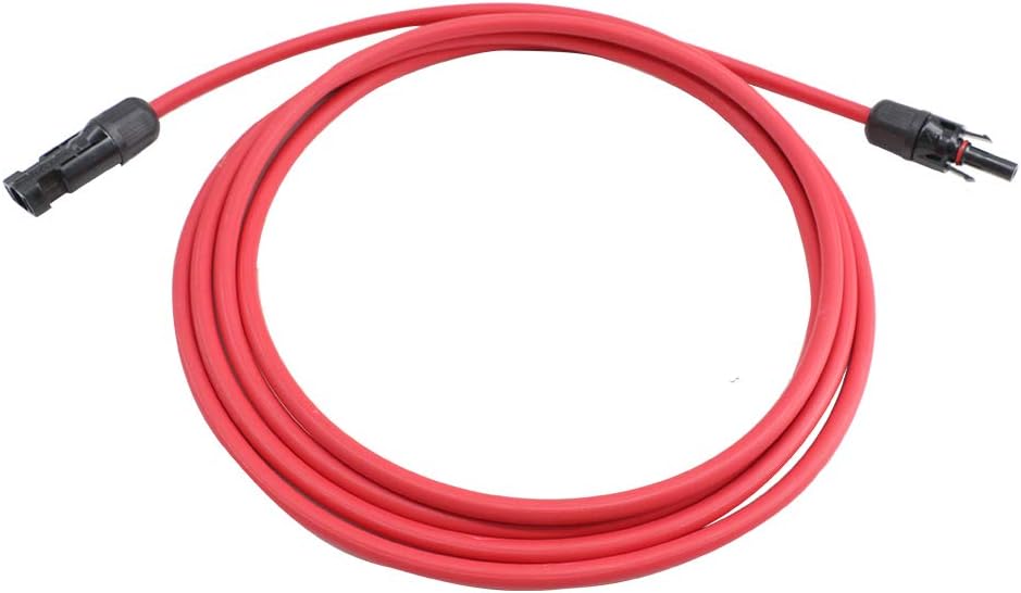 20 Feet 10AWG Solar Extension Cable Wire with Female and Male Connector, 10 Gauge (6mm²) Adaptor Kit Tool (20FT Red + 20FT Black) Z294999