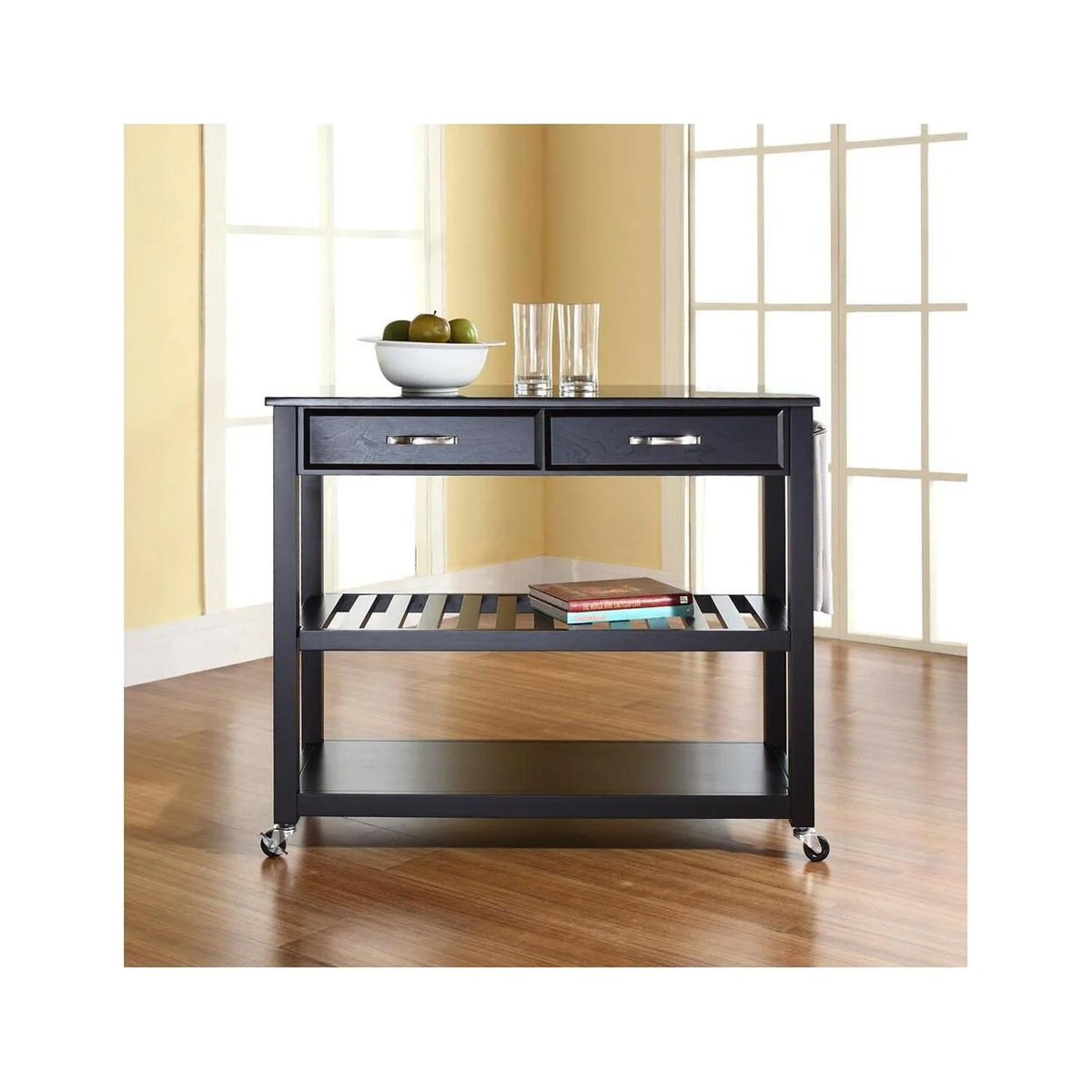 Southwestern Style Granite Top Kitchen Prep Cart E16911