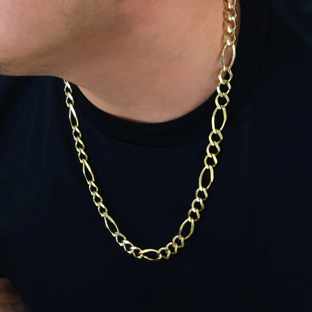 14k Yellow Gold Solid Figaro Chain Link Necklace 18" - 30" D5269