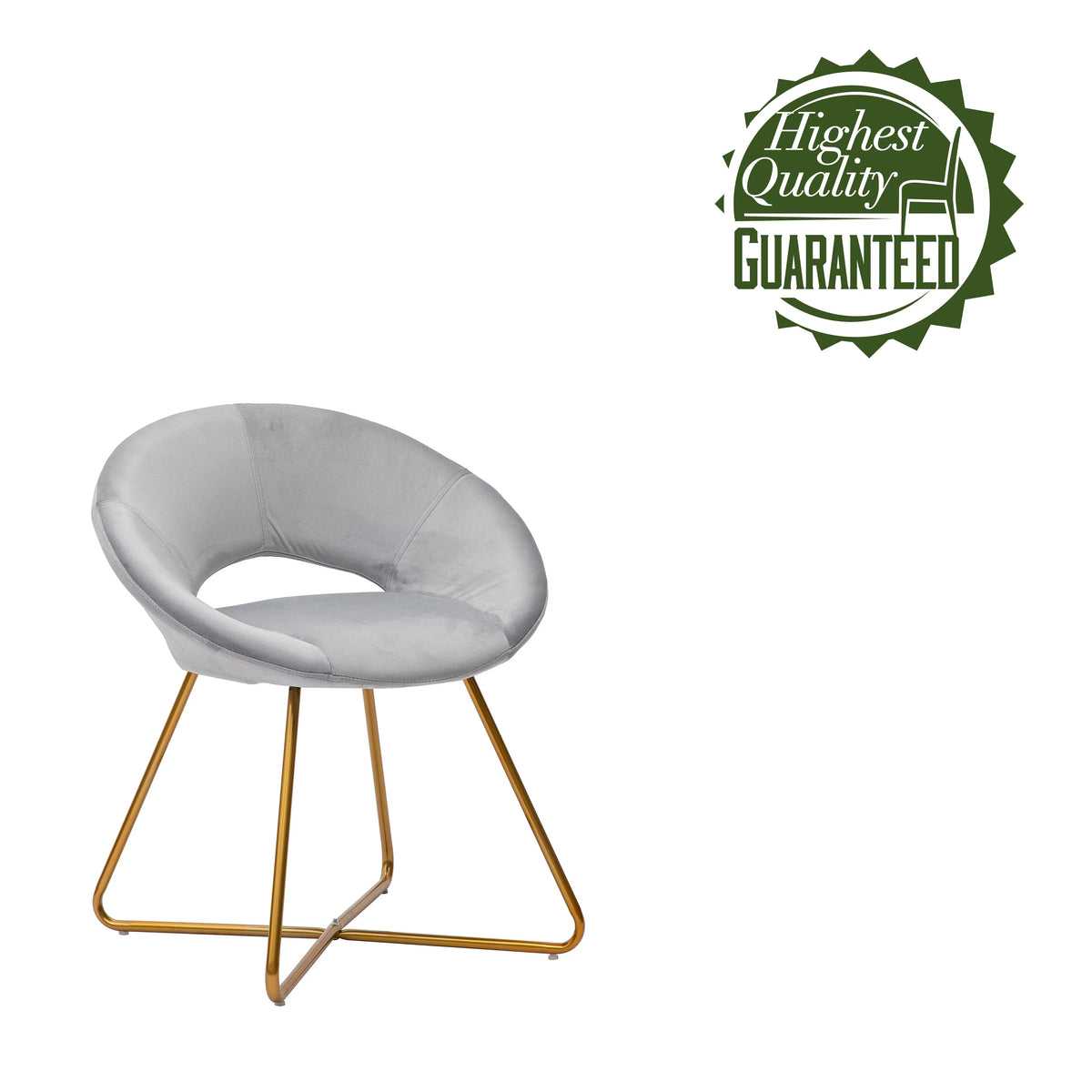 Velvet Accent Chair with Chrome Legs Z656805