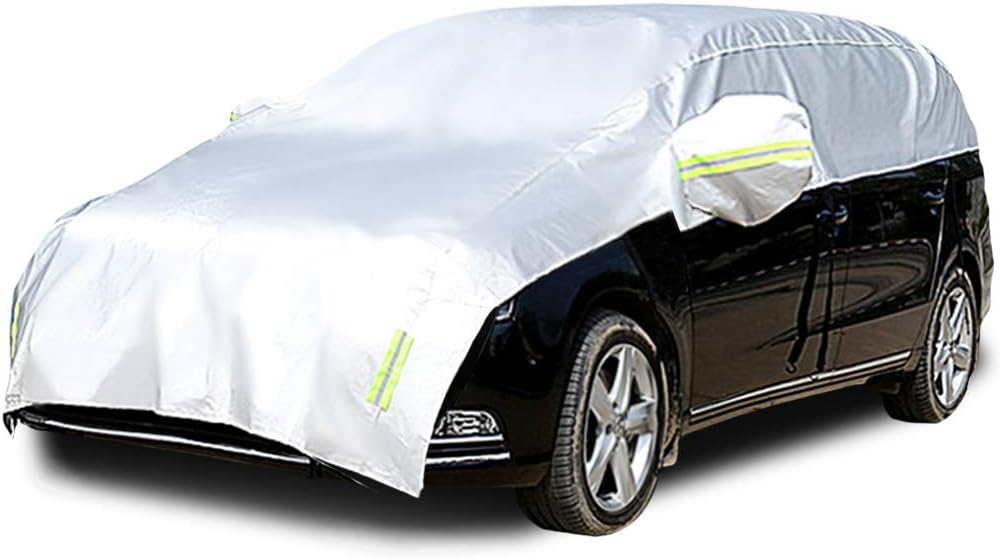 Half Car Cover with Cotton Waterproof Dustproof UV Resistant Snowproof Universal D655