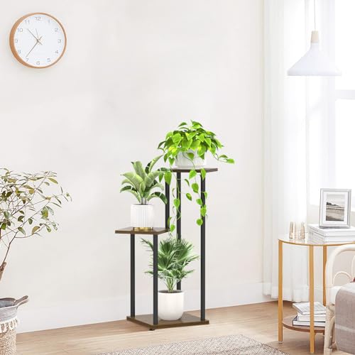 White 6 Tier Metal Wood Plant Stand S919279