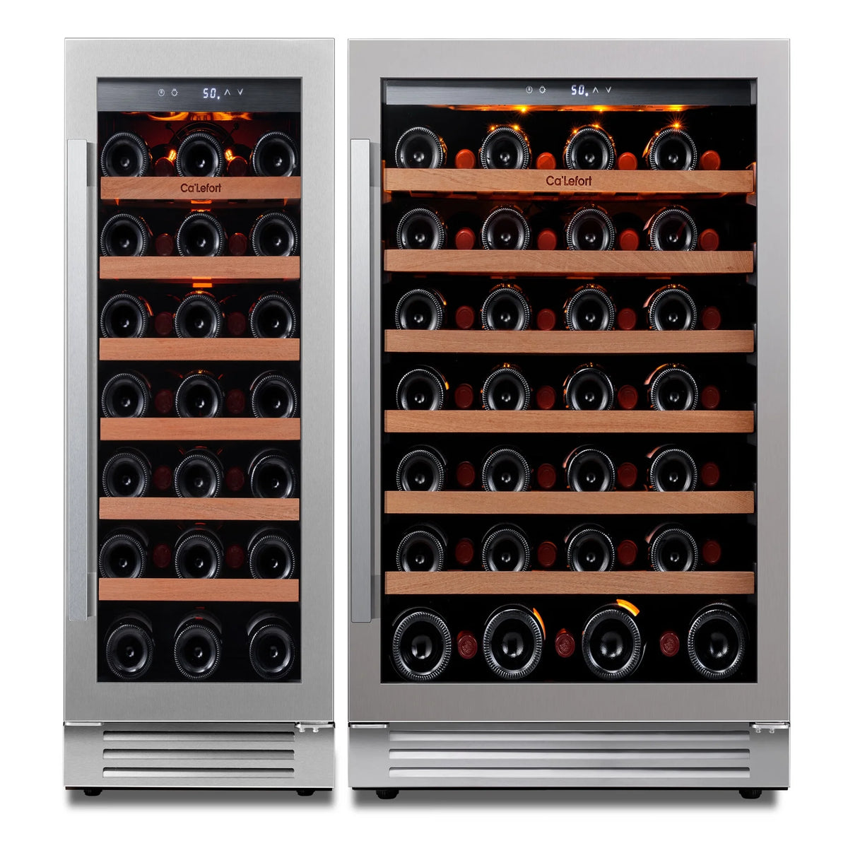 24 inch 54 Bottle Dual Zone Wine Cooler Refrigerator with Stainless Steel frame T777