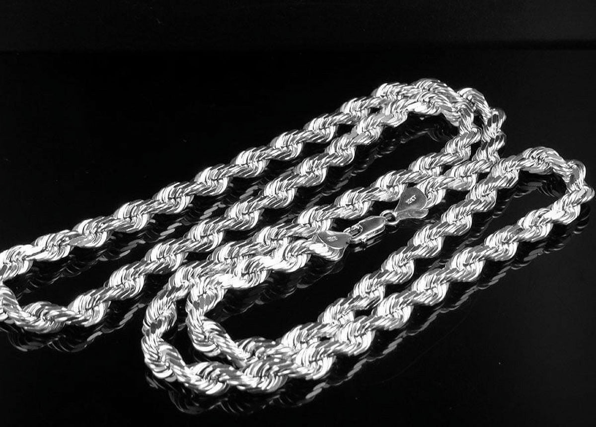 10K White Gold Rope Chain 6MM 20-30 Inches O7995