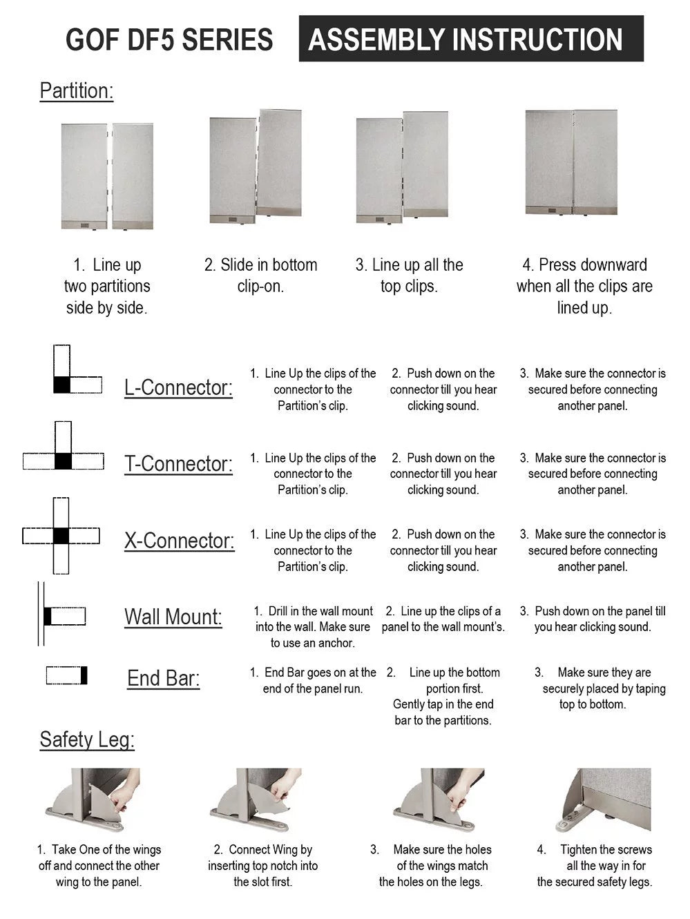 L-Shaped Freestanding Office Partition G889