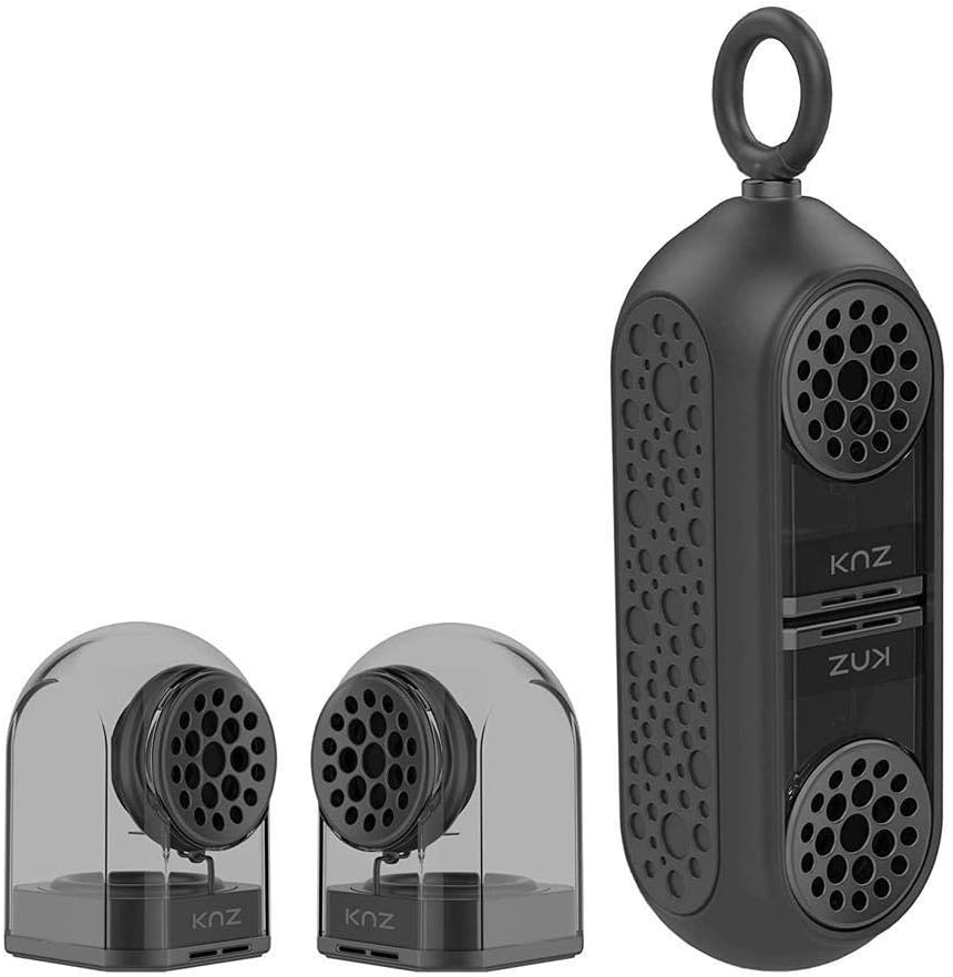 Portable Bluetooth True Wireless Speakers with Magnetic Connectable Base, Gray, Pack of 2 Q2401