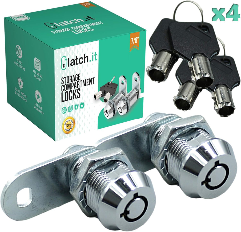 5/8” RV Storage Locks 10-Pack Utility Cam Lock 100% Metal with 20 Keys S660613