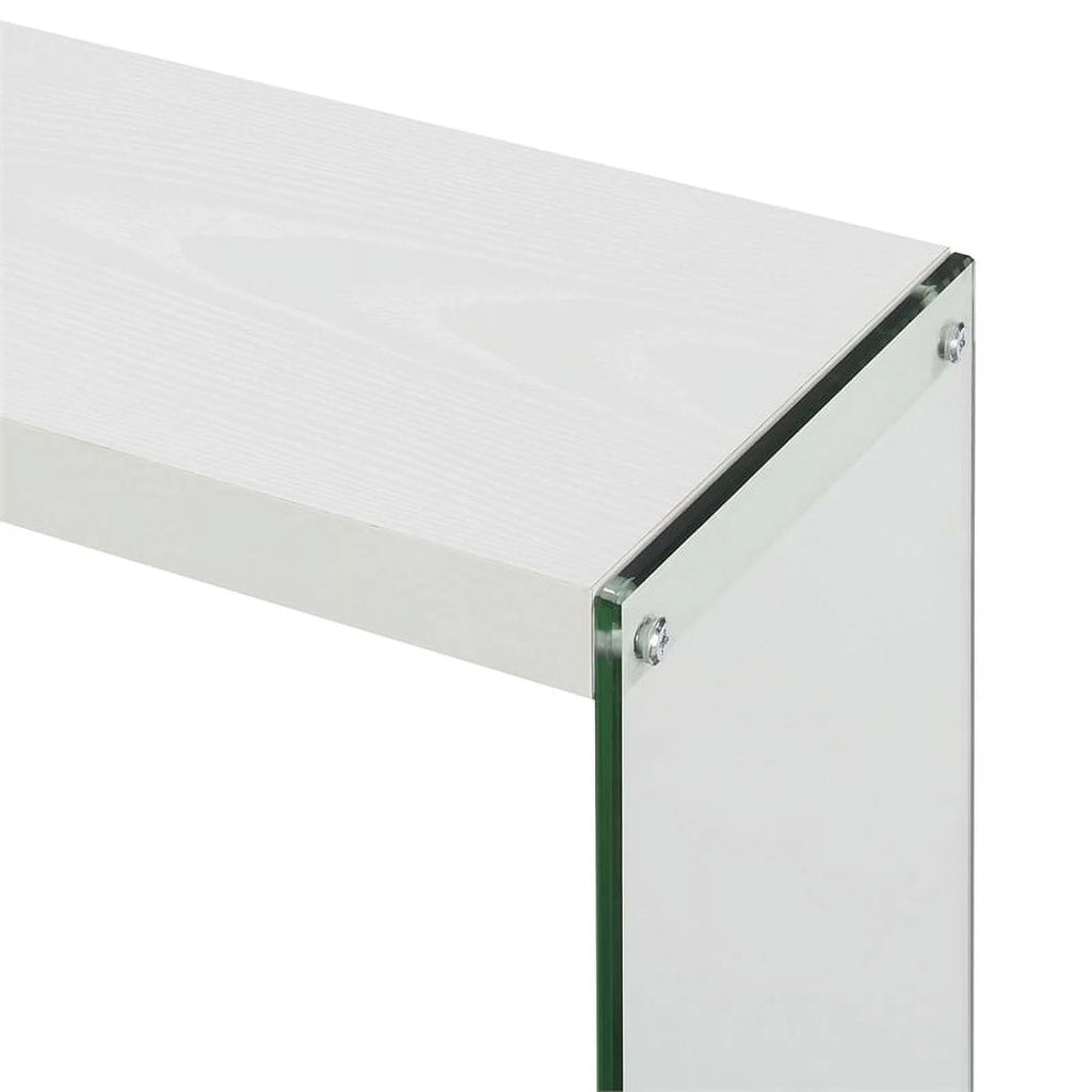 White Wood Console Table with Shelf F34161