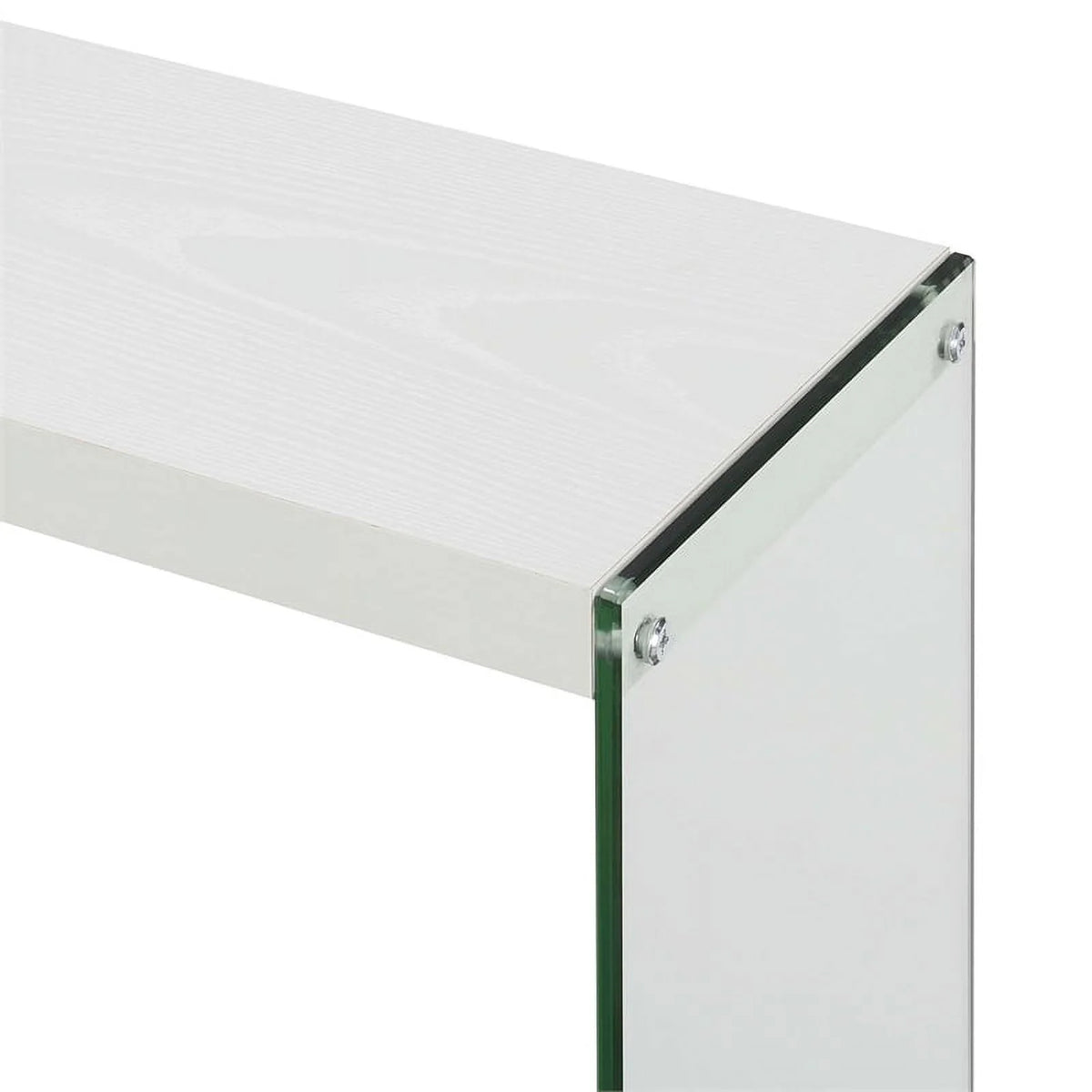 White Wood Console Table with Shelf F34161