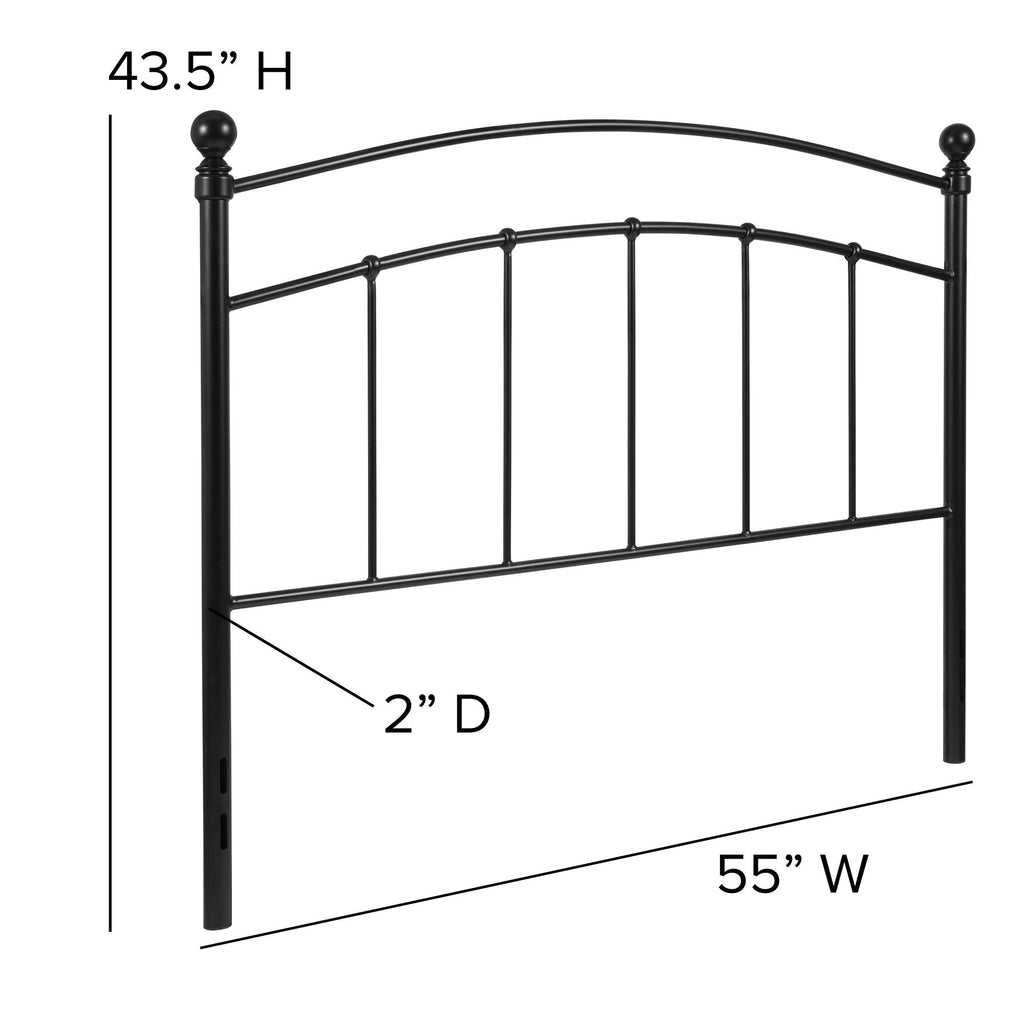 Black Contemporary Open Vertical Headboard - Full Size Y20741