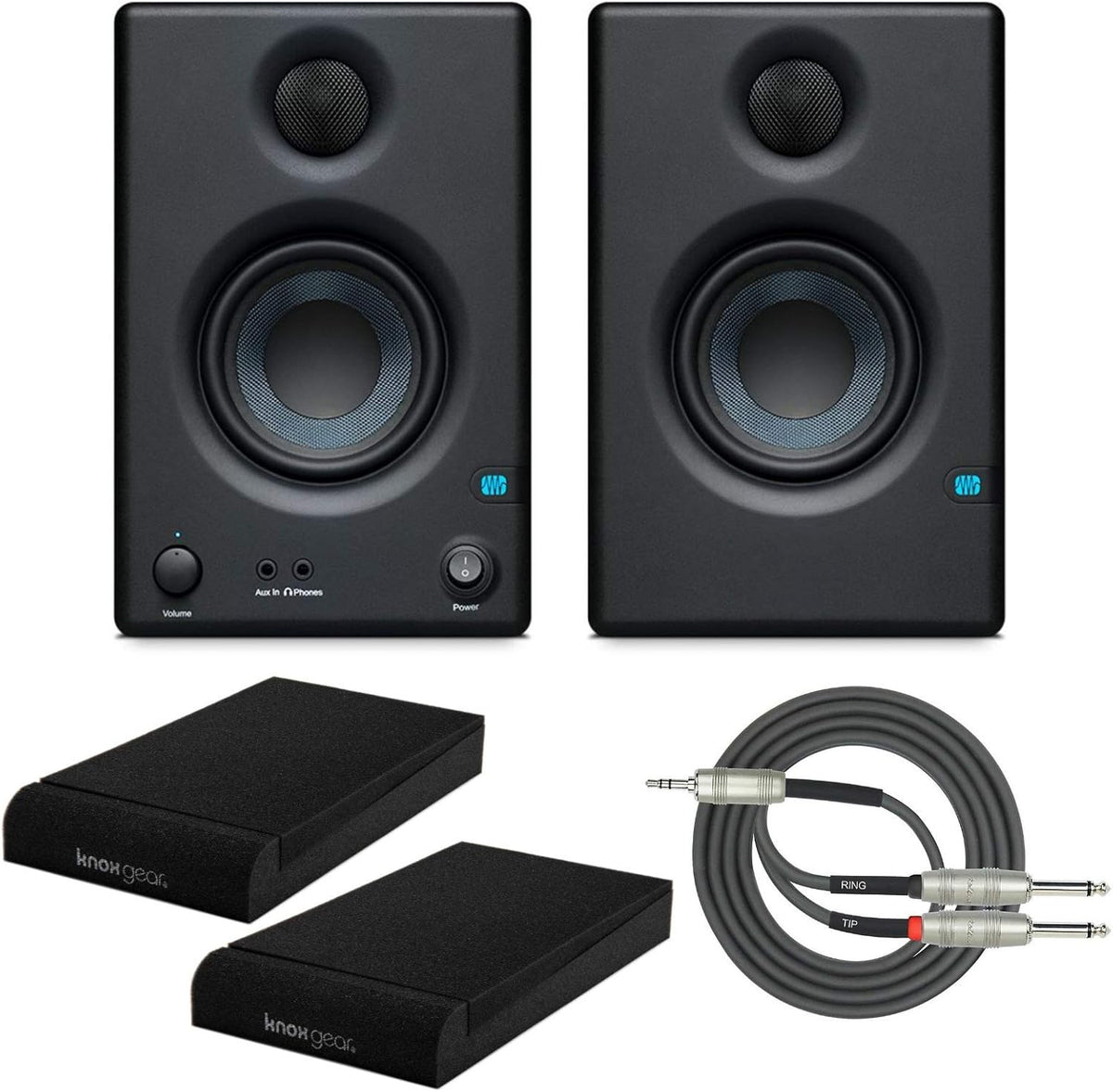 3.5 Near Field Studio Monitor (Pair) with Isolation Pads and Stereo Breakout Cable Z70413