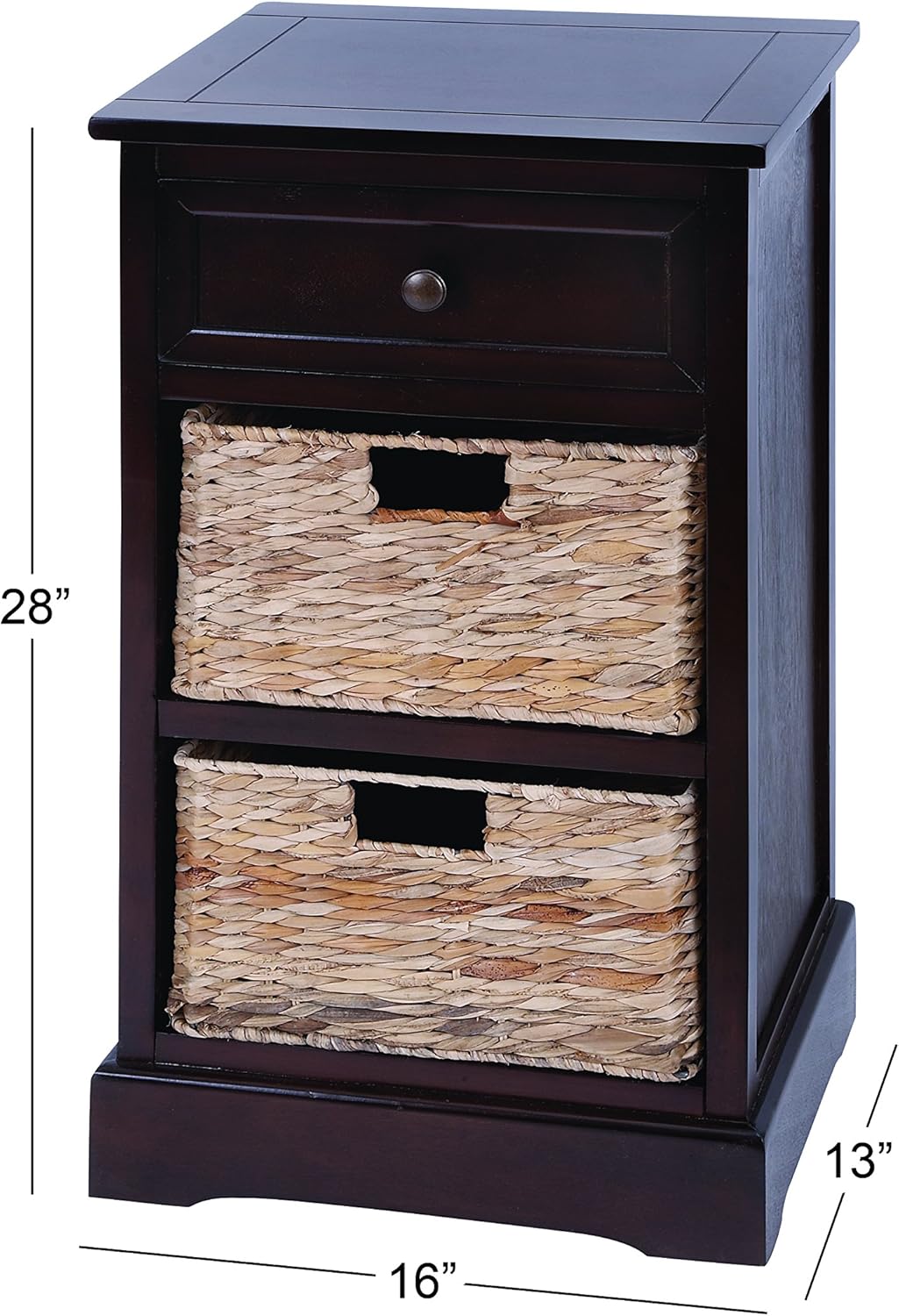 Modern Cabinet with 2-Wicker Basket H5728