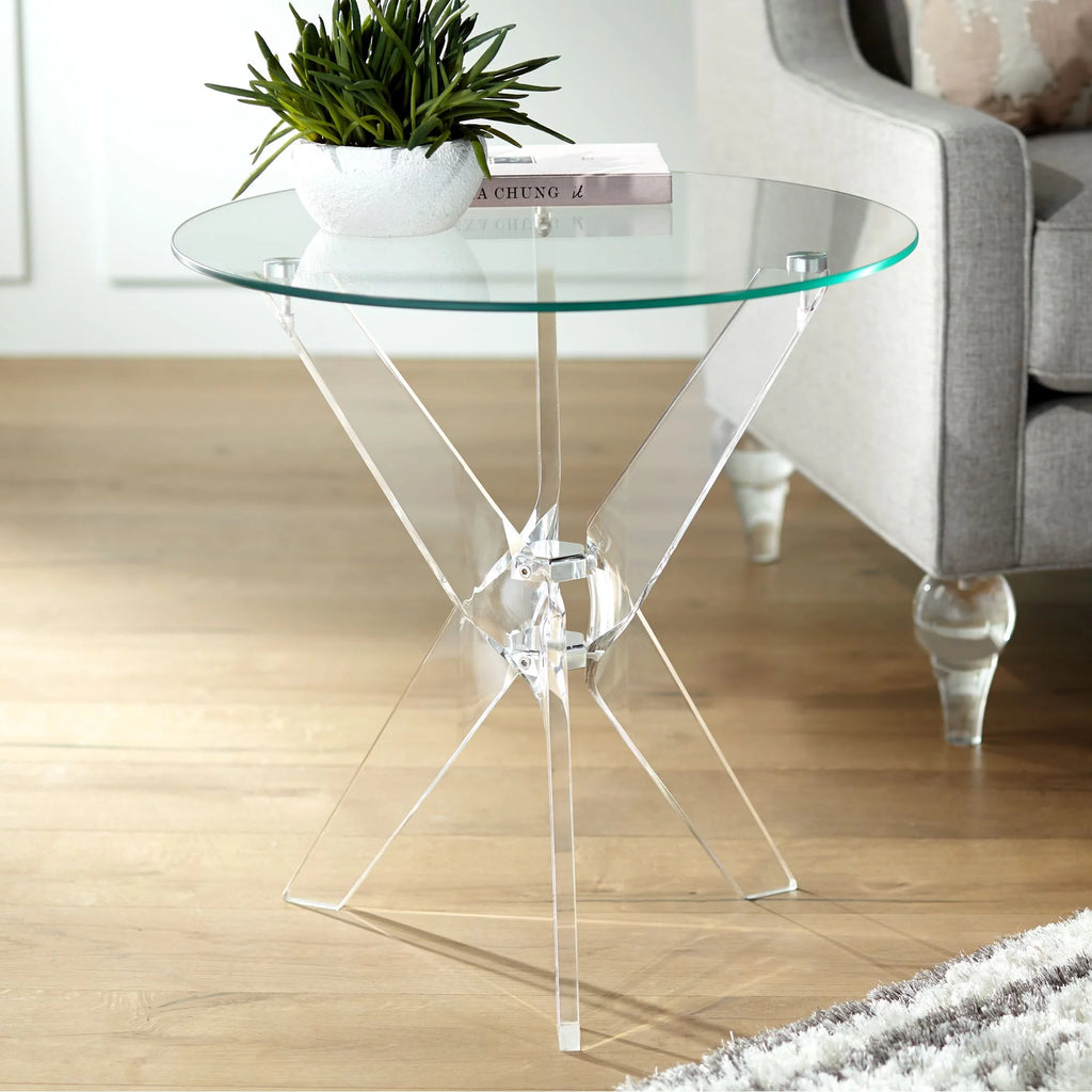 Clear Round Acrylic Accent Table 22" Wide B799