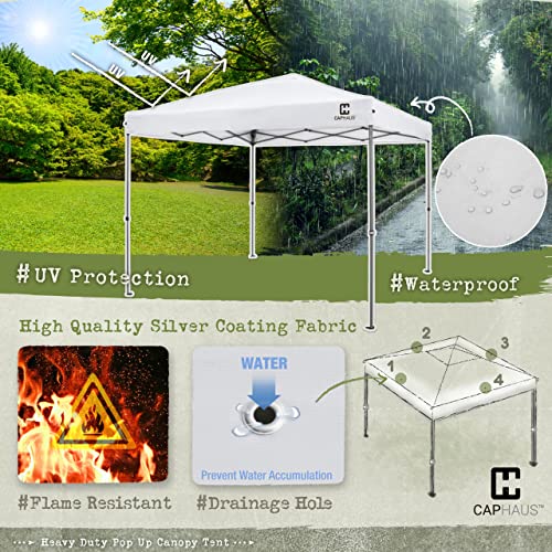 12ft x 12ft White Pop Up Canopy Tent with Wheeled Carry Bag E89764