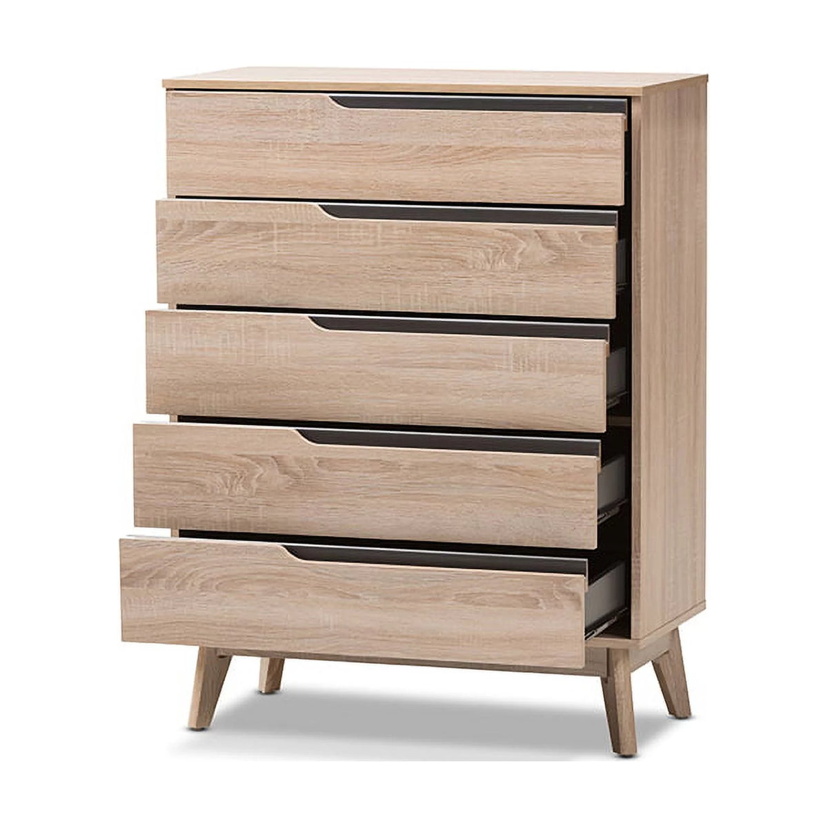 Oak and Grey Wood 5-Drawer Chest U46739
