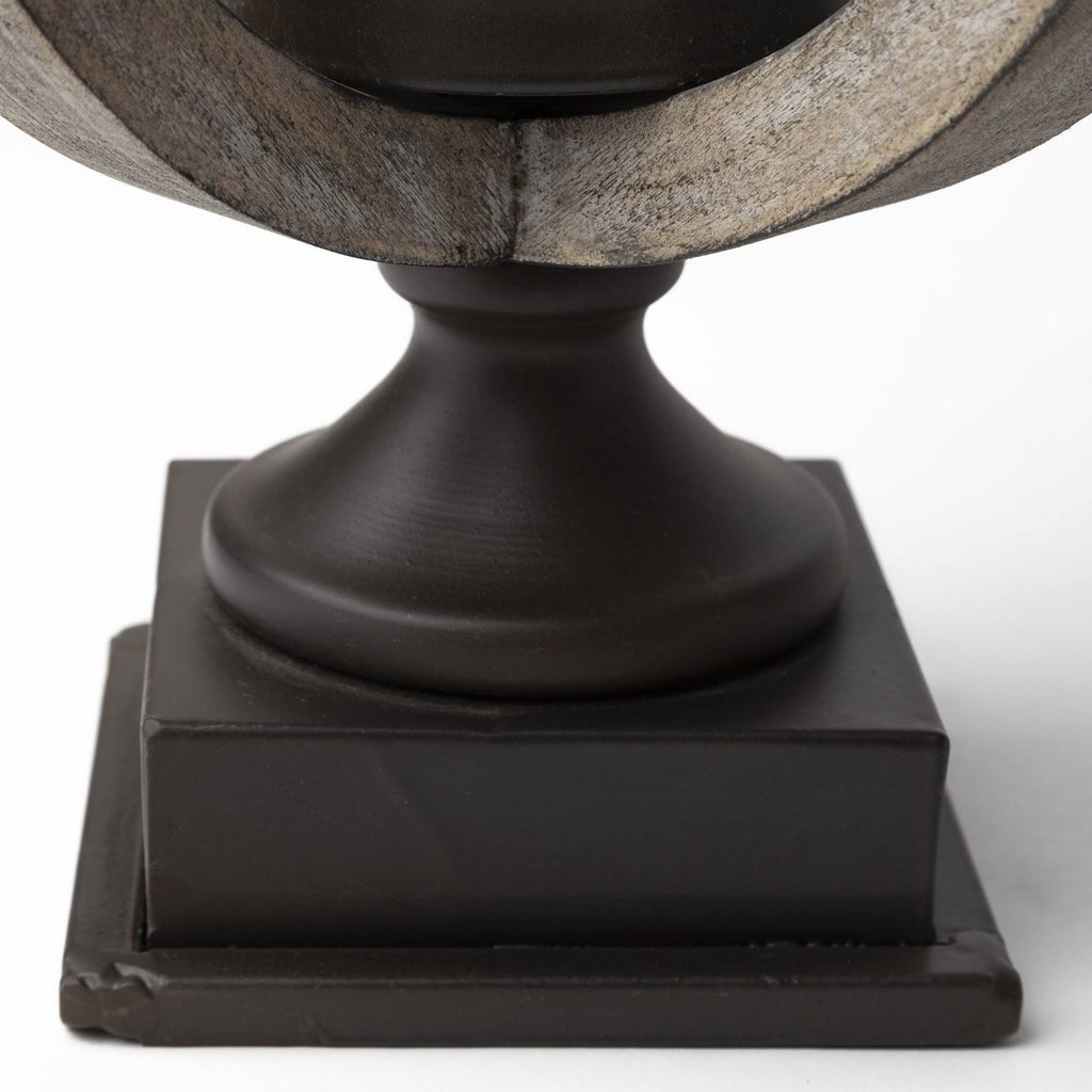 Beige Wood Candle Holder M97597