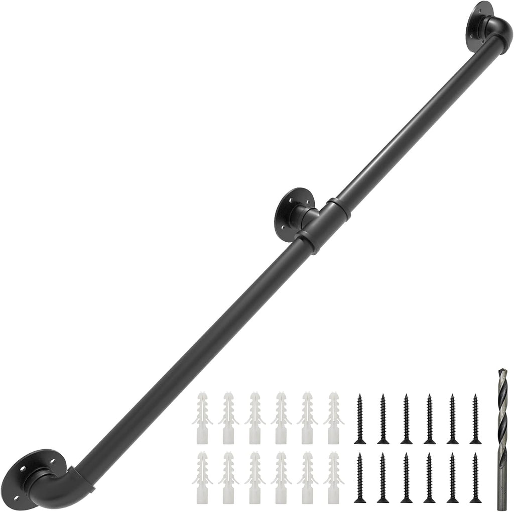 Wall Handrail 7FT/210CM, 1.25 Inch Tube Diameter, Galvanized Pipe Handrail I893