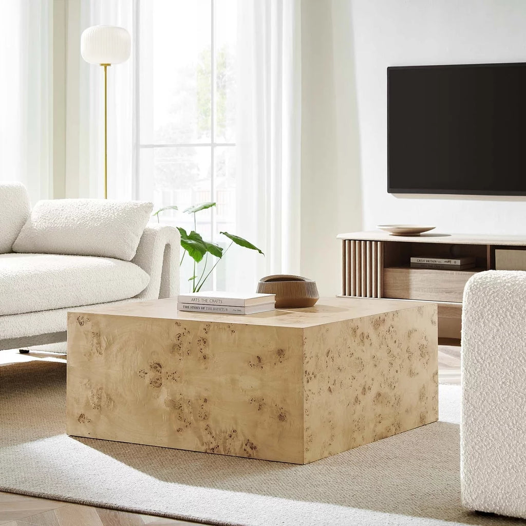 36" Square Burl Wood Coffee Table G767558