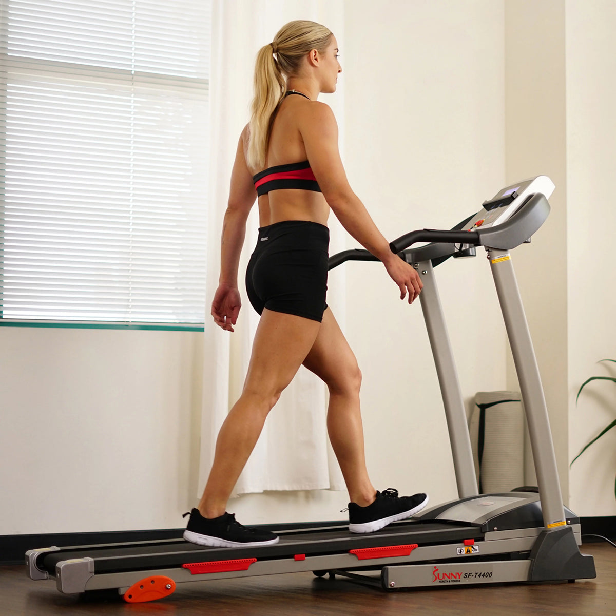 Manual Incline Folding Treadmill with Pulse Sensors LCD Monitor W69063