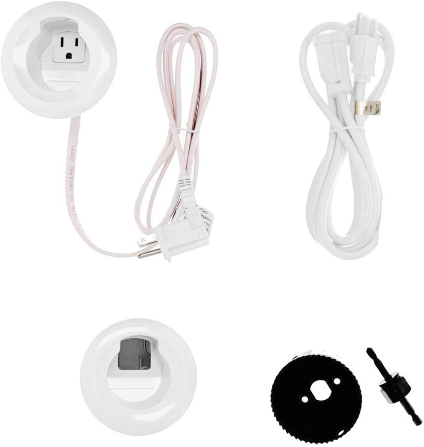 White Recessed In Wall Cord Management Kit, Pack of 2 T7958
