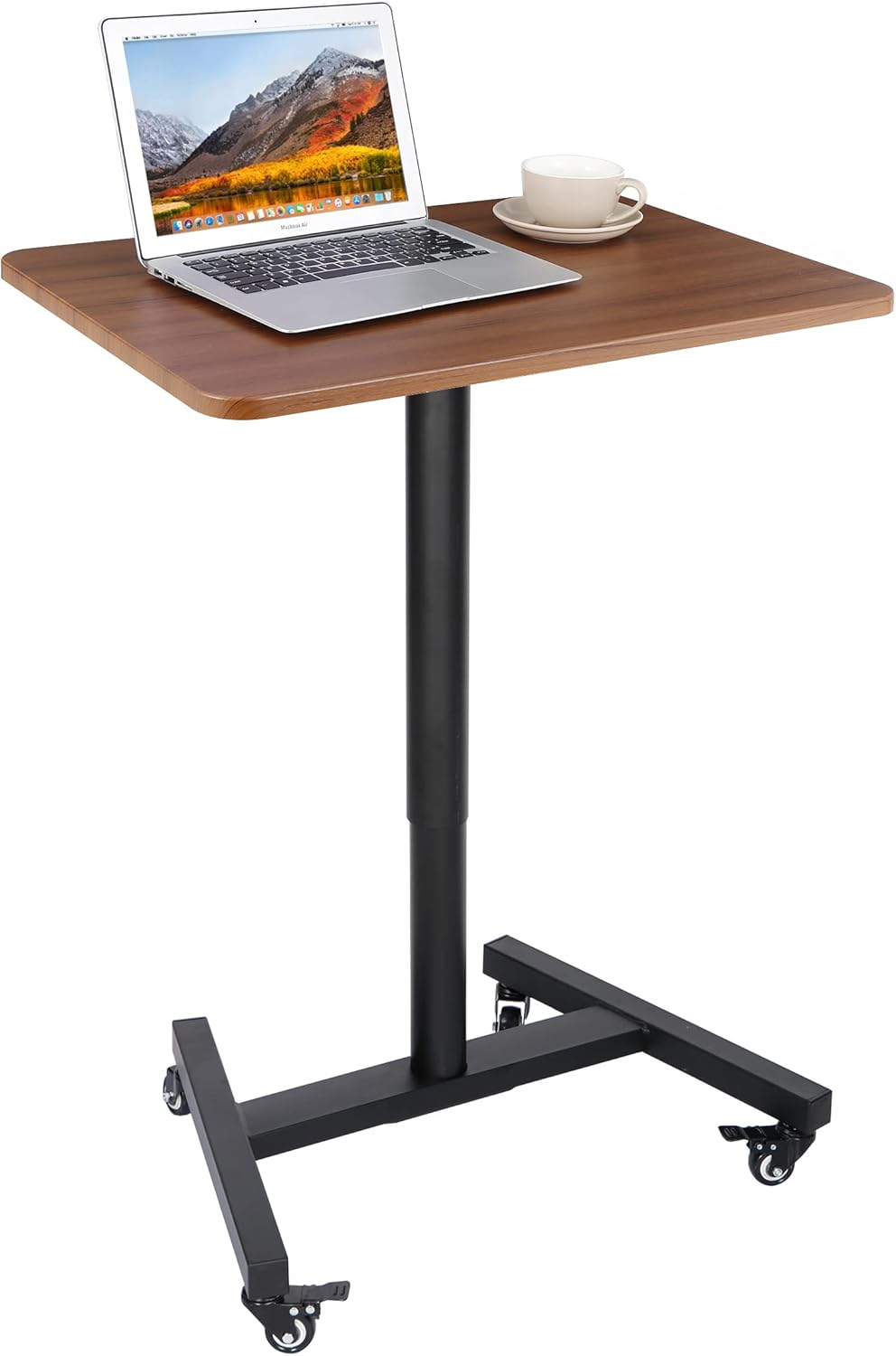 28 Inch Pneumatic Height Adjustable White Standing Desk Cart N237232
