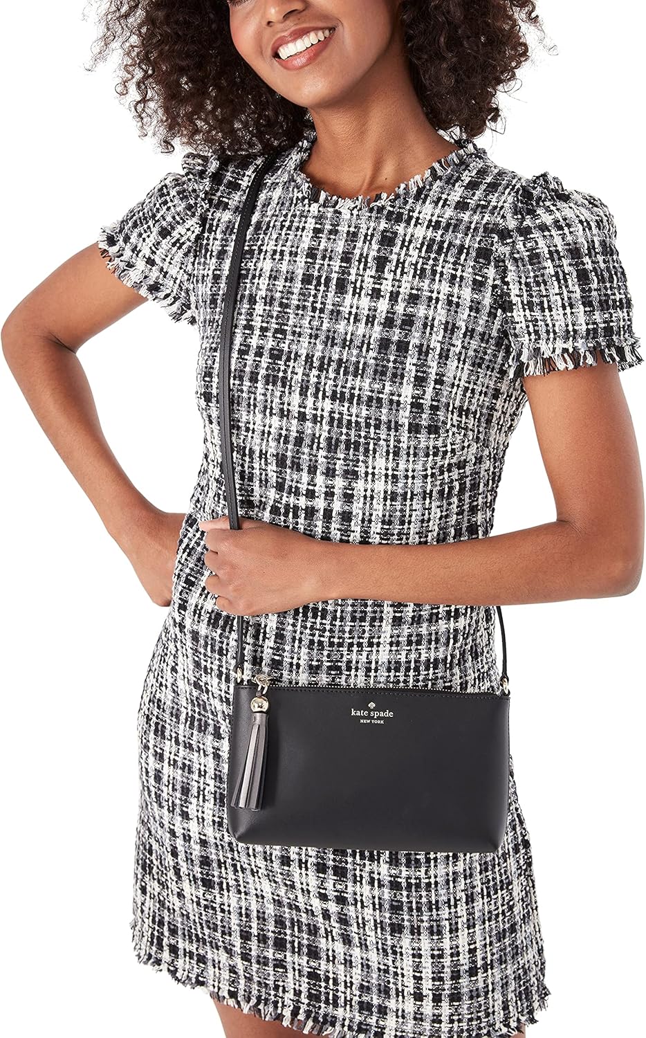 Black Leather Crossbody Bag D9978