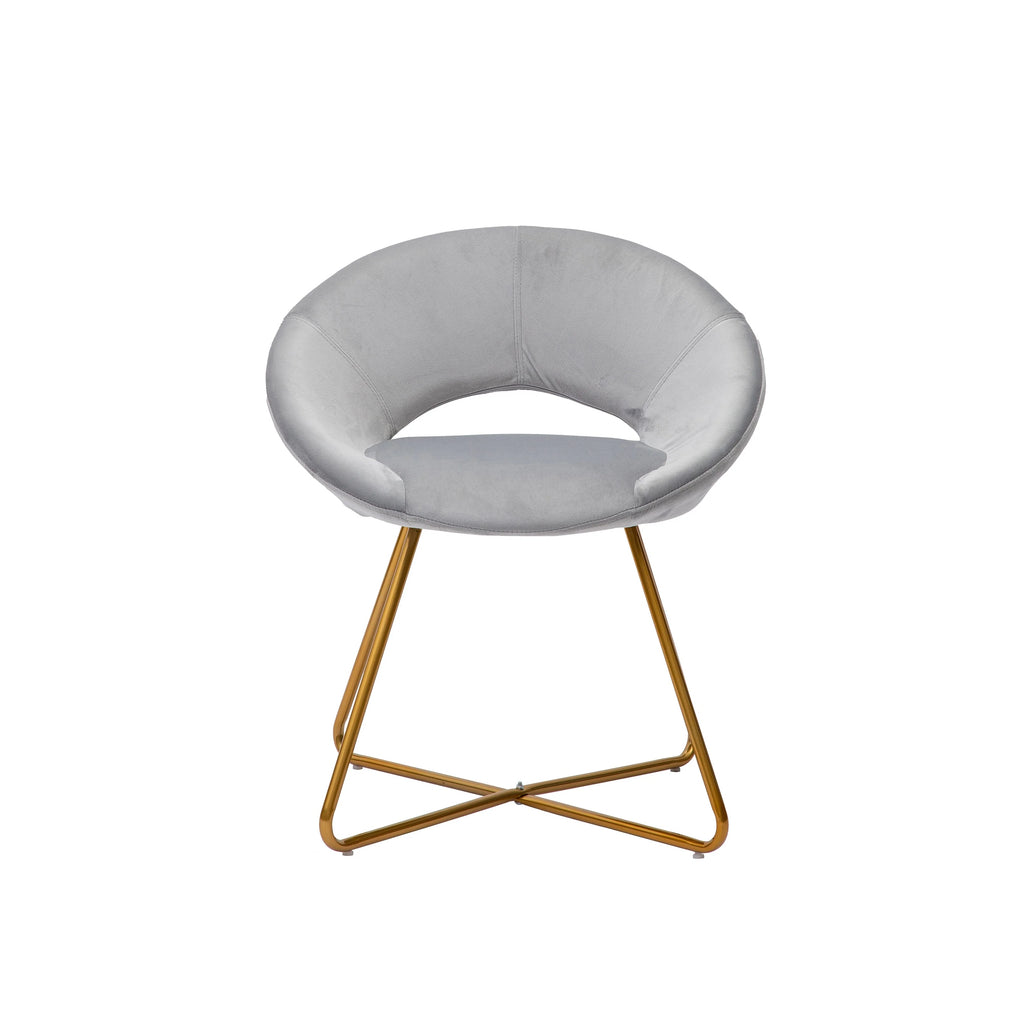 Velvet Accent Chair with Chrome Legs Z656805