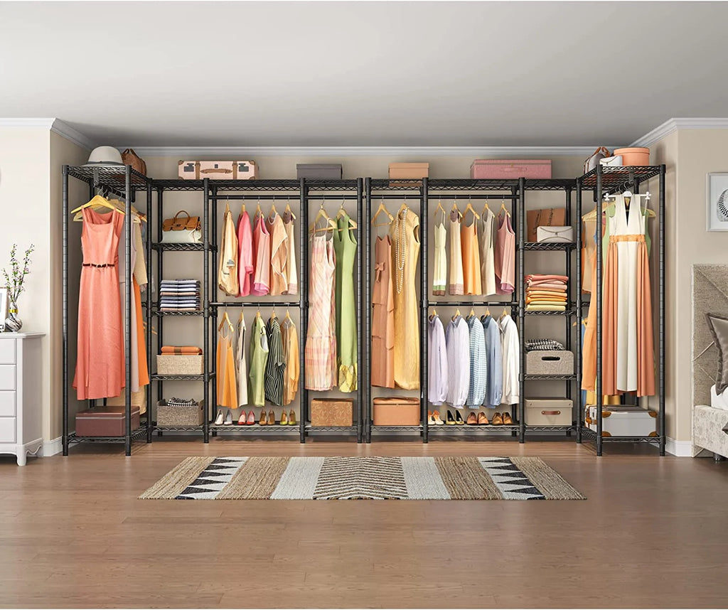 Black Freestanding Metal Clothes Rack N241