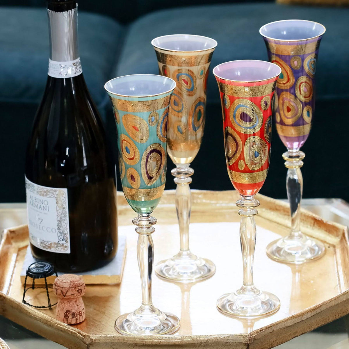 Orange Champagne Glass X5392