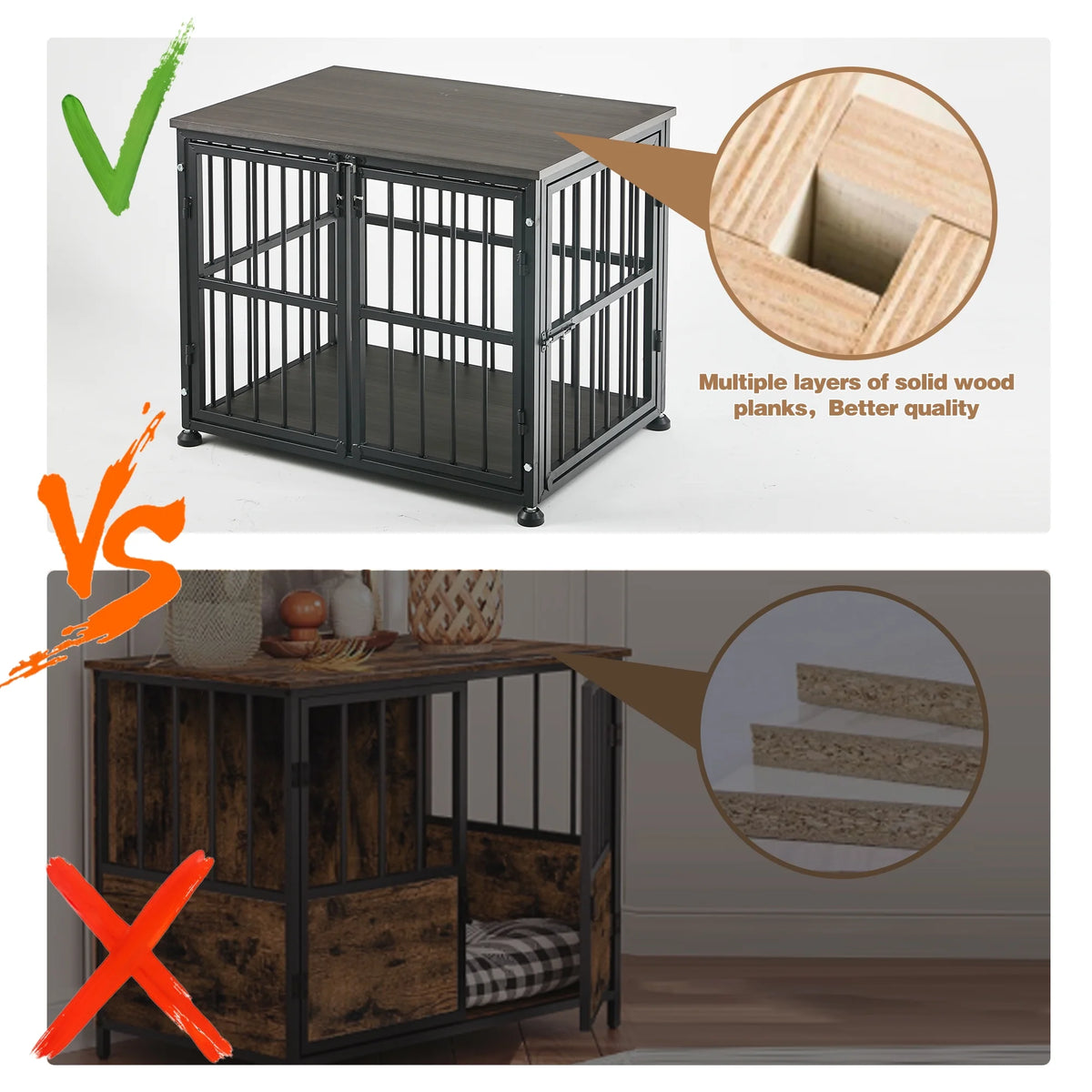 48Inch Heavy Duty Wooden Dog Crate G326