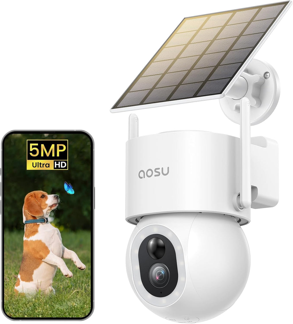 3K/5MP Solar Powered Wireless Security Camera with Color Night Vision T46278