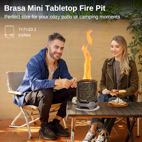 Silver Smokeless Tabletop Fire Pit, Dual-Fuel, 10.1" x 7" R3442