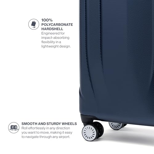 Royal Blue 21 Inch Hardside Expandable Luggage with 8 Spinner Wheels B3103