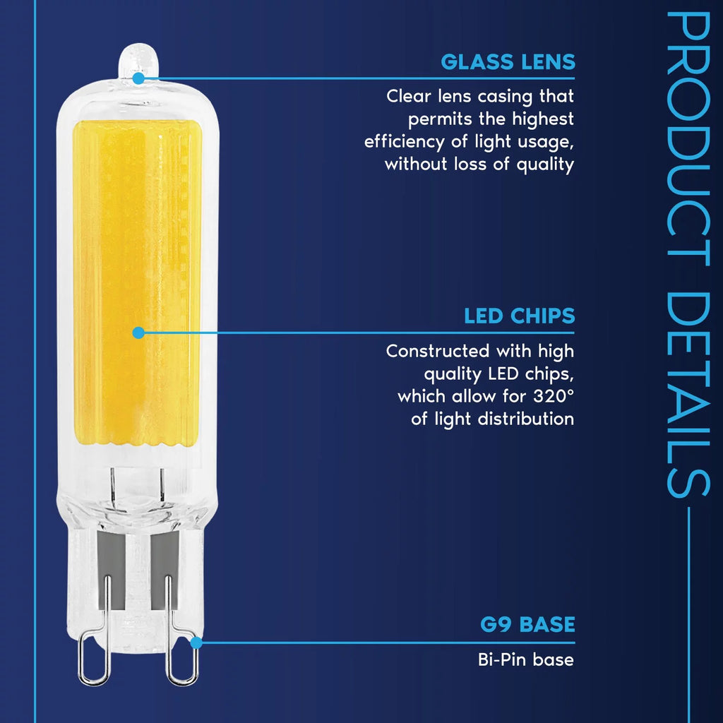 G9 LED Bulb Dimmable 4.5W 4000K Cool White 10 Pack T2080