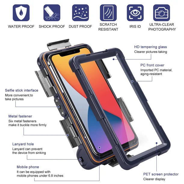 Waterproof Protective Case for Samsung Galaxy S8+ and Phones Up to 6.9 Inch B713