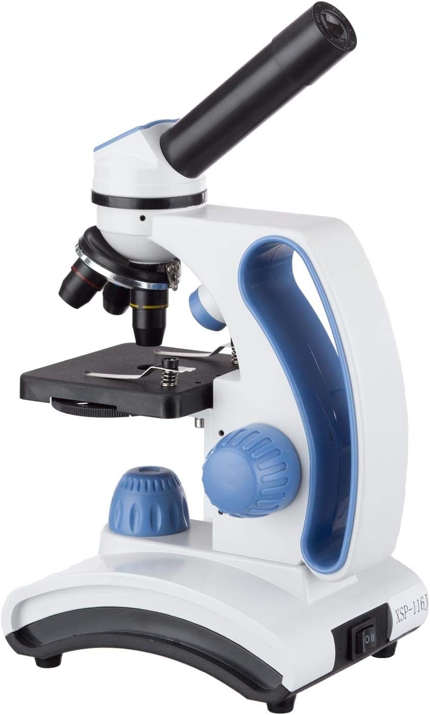 40X-1000X Student Lab Compound Monocular Microscope with Optical Glass Lenses and Slide Preparation Kit X48733