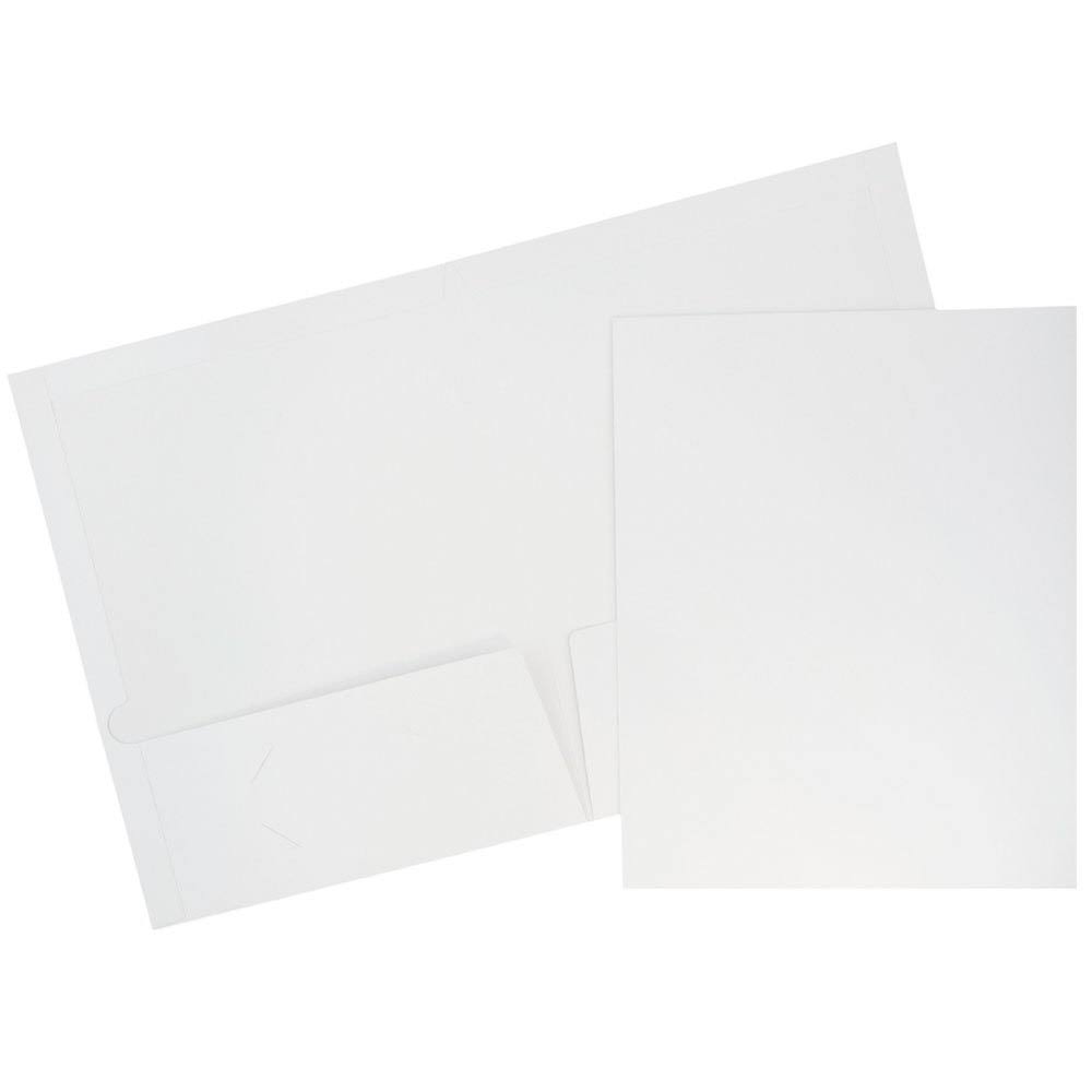 White Glossy Two Pocket Presentation Folder - 100/Pack T648