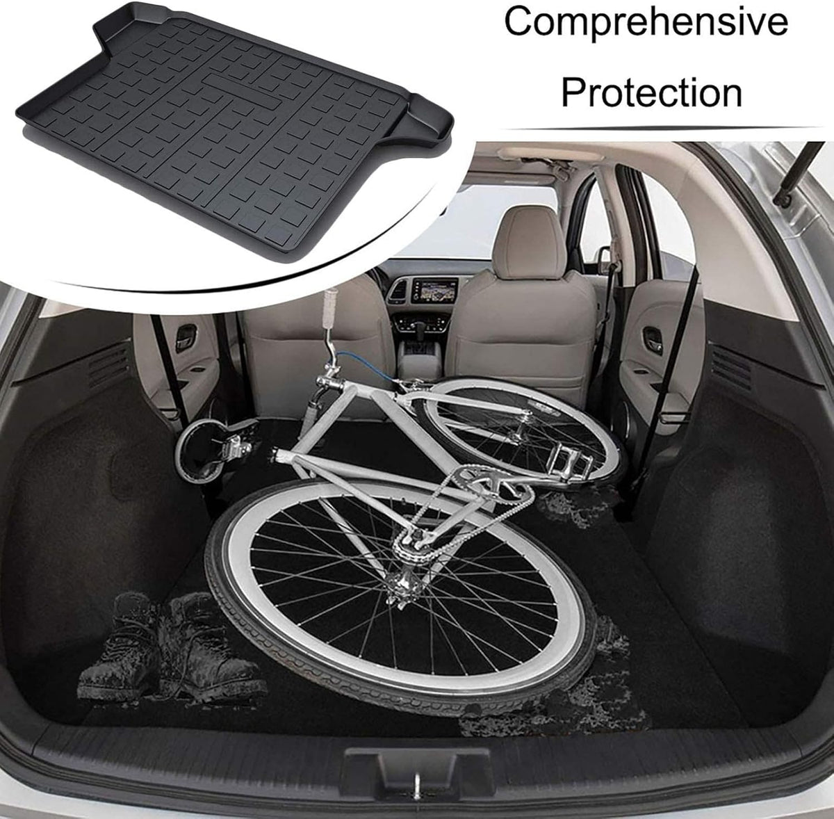 Black Cargo Liner Trunk Mat Tray Pack of 2 M2845
