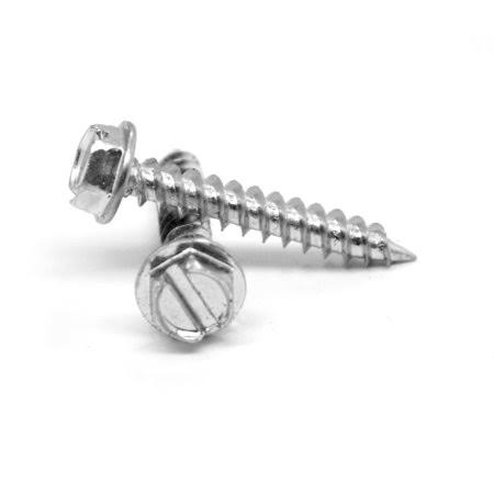 18-8 Stainless Steel Sheet Metal Screw Slotted Hex Washer Head Type AB Pk 2000 C375649