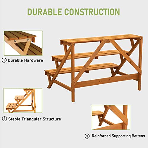 3 Tier Wood Plant Stand F786926
