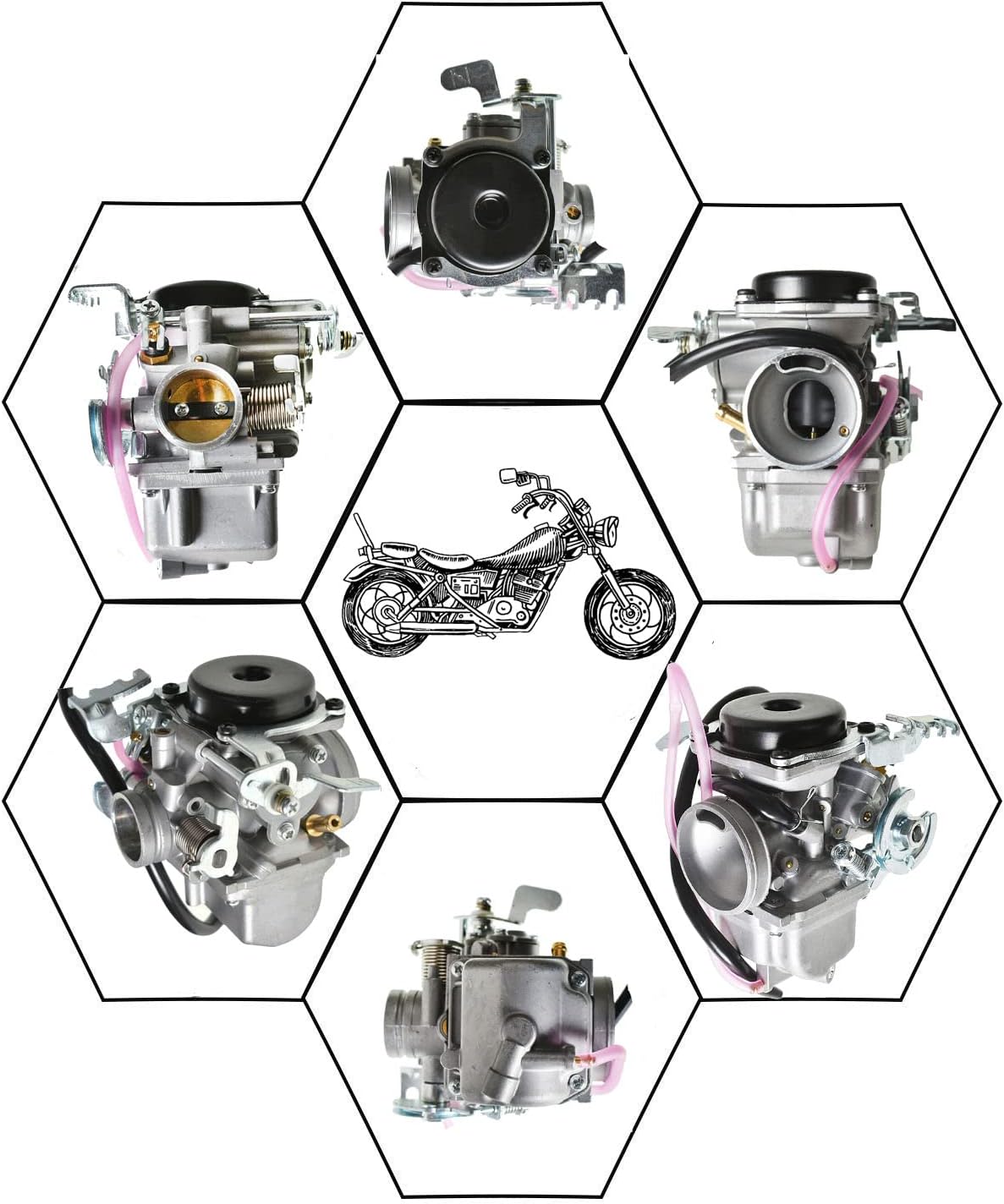 Carburetor with Air Fuel Filter for Kawasaki Bn125A Eliminator 125, Pack of 2 G790
